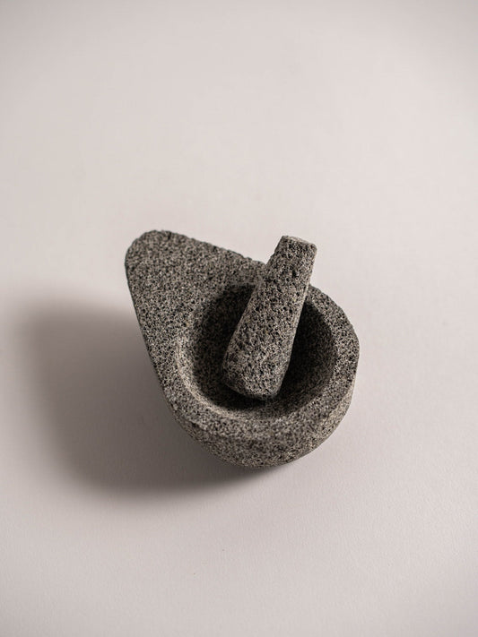 Mini Avocado Molcajete - Authentic Mexican Stone Mortar & Pestle