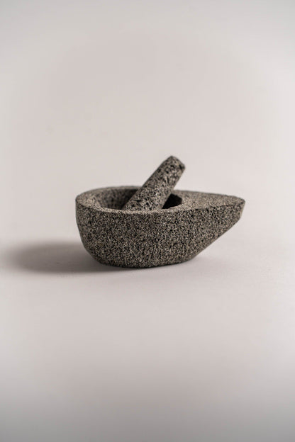 Mini Avocado Molcajete - Authentic Mexican Stone Mortar & Pestle